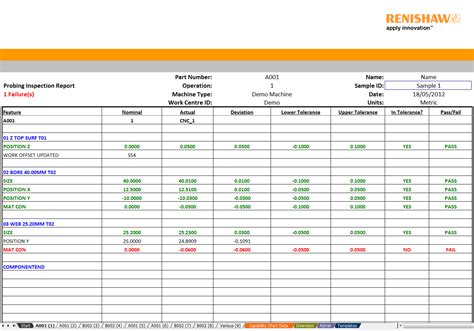 cnc parts inspection sheet|cnc machined inspection report.